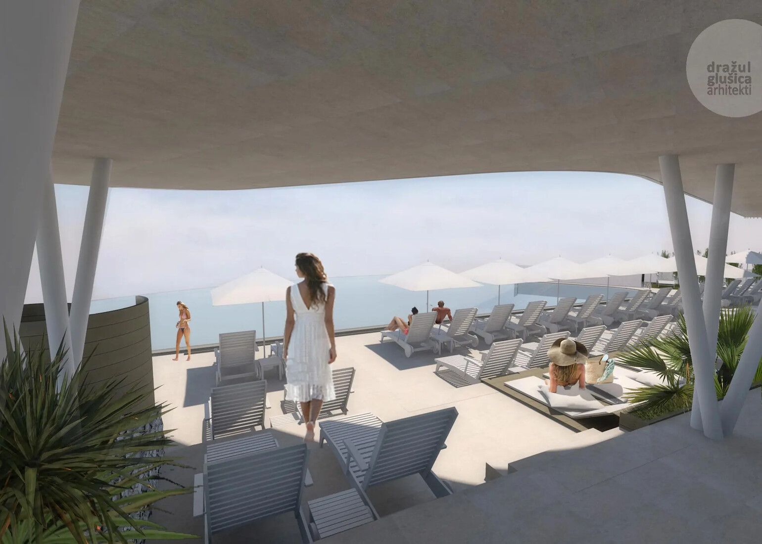 Bazen i beach bar Grand Hotel Adriatic